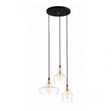 Longis lampa wisząca listwa 3x60W E27 230V transparentna/czarna/złota